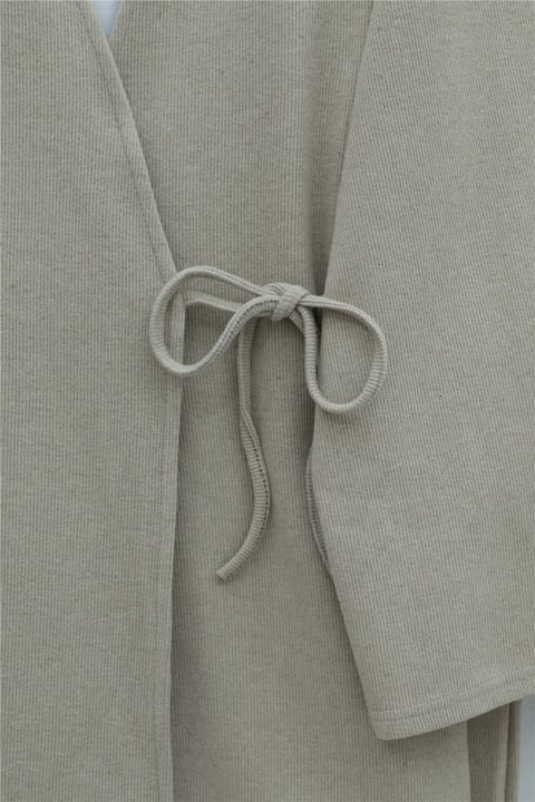 Çapraz Bağlamalı Selanik Kimono Takım -Bej-Takım-253-13107-R56