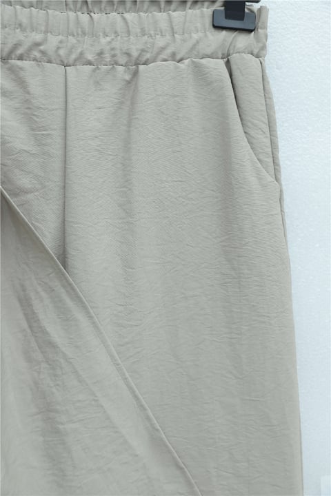 Cep Detaylı V Yaka Bağcıklı Fularlı Paraşüt Takım  -Taş-Takım-223-3097-R43