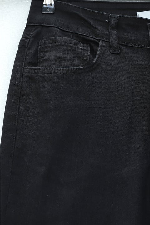 Cepli İspanyol Paça Fermuarlı Kot Pantolon  -Siyah-Pantolon-417-13852-R01
