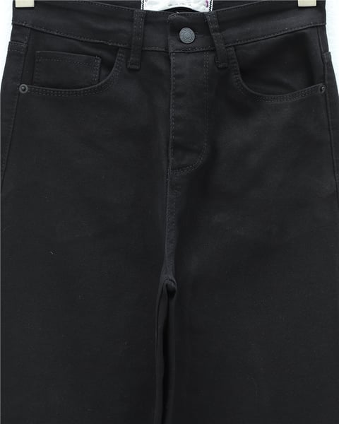 Cepli İspanyol Paça Likralı Fermuarlı Kot Pantolon -Siyah-Pantolon-136-3008-R01