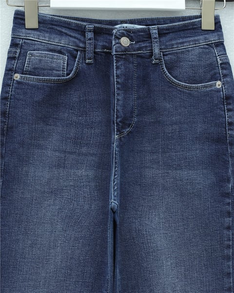 Cepli İspanyol Paça Likralı Fermuarlı Kot Pantolon -İndigo-Pantolon-136-3008-R21