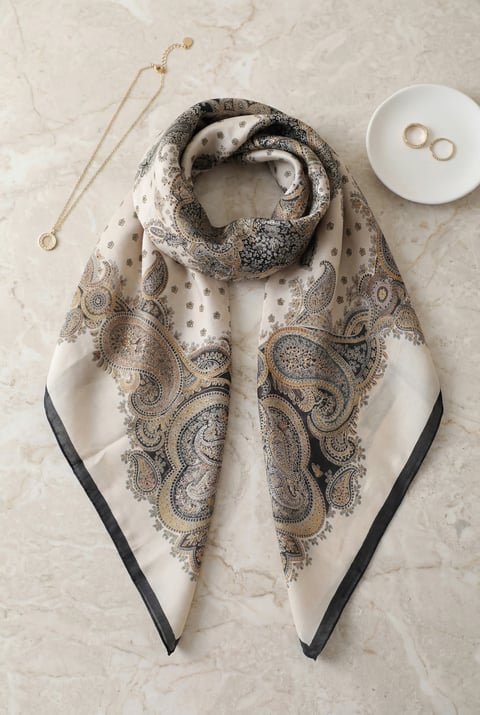 Çıtır Desen Coton Eşarp -Bej