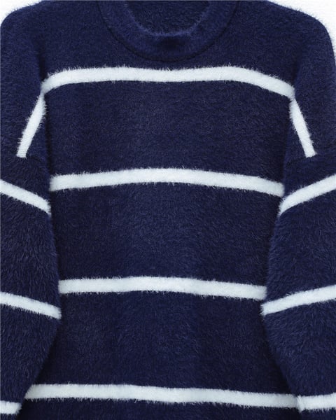Çizgili Salaş Sakallı Triko Tunik -Laci-Tunik-295-18002-R03