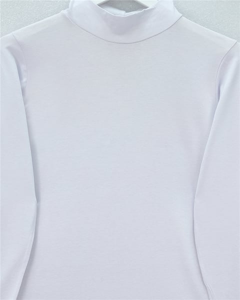 Dik Yaka Uzun Kol İçlik Bluz -Beyaz-Bluz-253-13122-R02