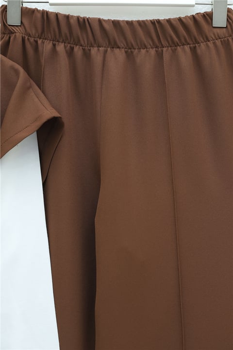 Düğme Detaylı Çift Bağcıklı Yelek Pantolon Double Krep Takım -Taba-Takım-349-8065-R12