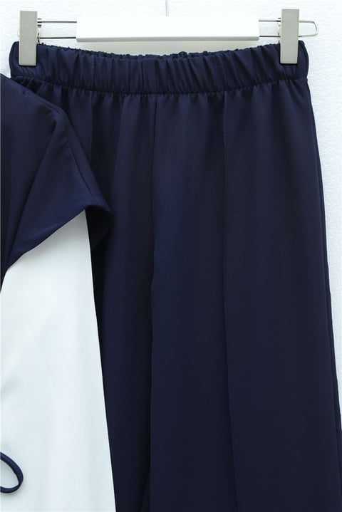 Düğme Detaylı Çift Bağcıklı Yelek Pantolon Double Krep Takım -Laci-Takım-349-8065-R03
