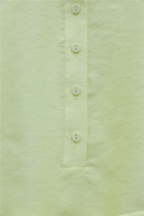 Düğmeli Kemerli Yarasa Kol Volanlı Oversize Modal Tunik  -Sarı-Tunik-307-0136-R22