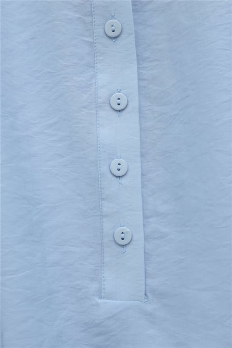Düğmeli Kemerli Yarasa Kol Volanlı Oversize Modal Tunik  -Bebe Mavi-Tunik-307-0136-R32