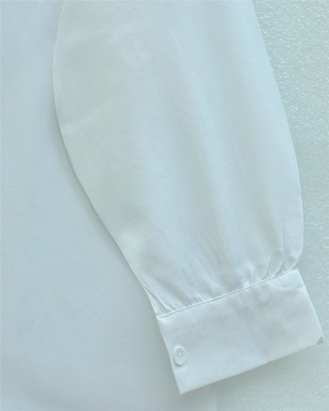 Düğmeli Oversize Düz Gömlek -Beyaz-Gömlek-349-7008-R02