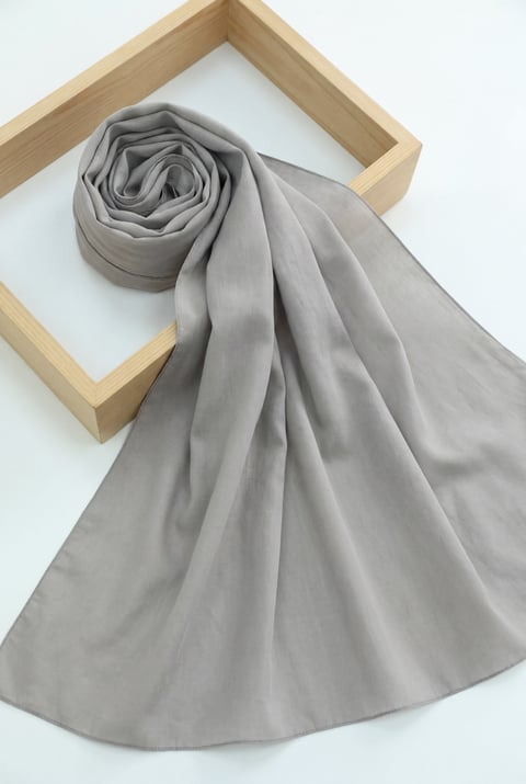 Düz Coton Şal -Gümüş rengi