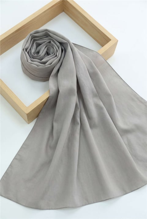 Düz Coton Şal -Gümüş rengi-Şal-201-10108-R47