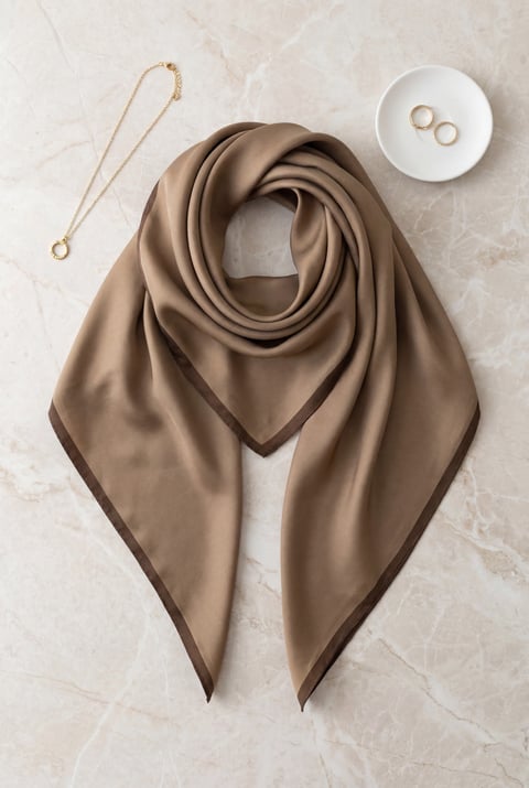 Düz Rayon Eşarp -Açık Kahverengi