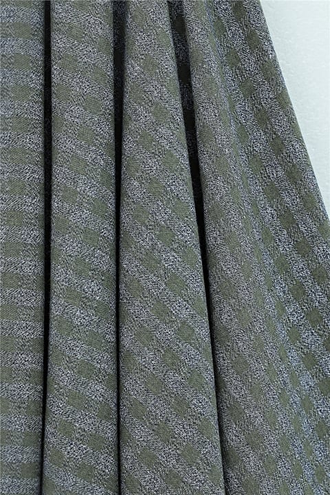 Ekose Desenli Beli Lastikli 360 Derece Etek -Haki-Etek-207-1594-R05