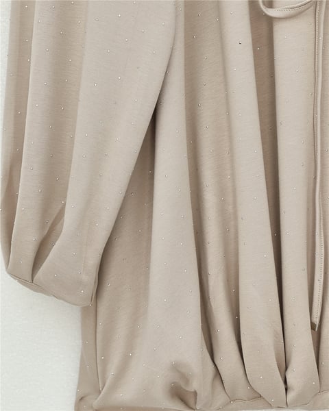 Eteği Lastikli Beli Bağcıklı Yarım Boğazlı Oysho Sweat -Açık Vizon-Sweatshirt-307-0026-R51