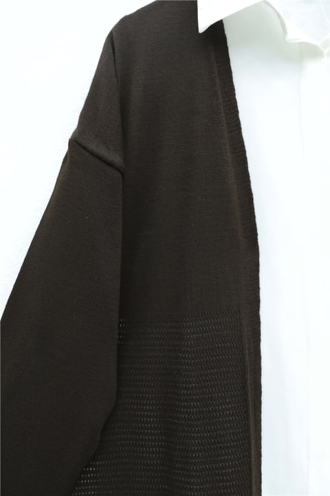 Eteği Püsküllü Fileli Hırka  -K. Kahve-Hırka-109-9454-R54