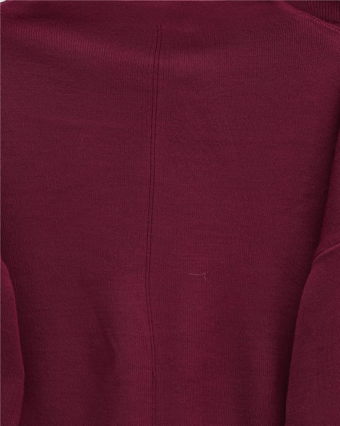Eteği Ve Kolu Çizgili Triko Takım -Bordo-Takım-384-301-R04