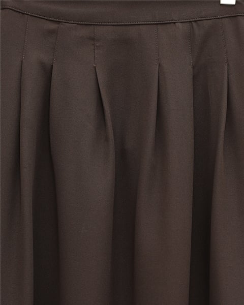 Fermuarlı Cepli Pliseli Krep Etek -K. Kahve-Etek-386-62120-R54