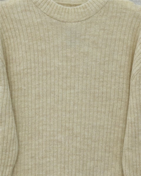 Fitilli Uzun Triko Kazak -Bej-Kazak-295-1320-R56