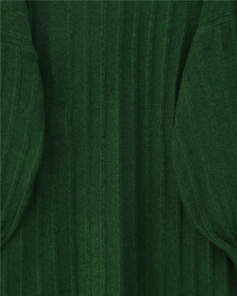 Fitilli Yırtmaçlı Yumoş Triko Tunik -Koyu Yeşil-Kazak-295-6026-R79