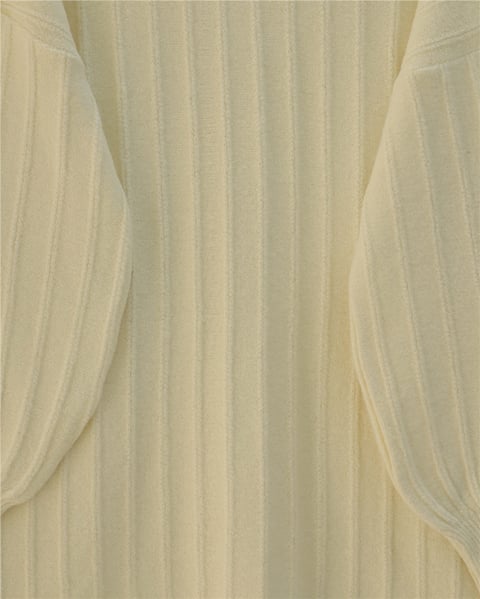 Fitilli Yırtmaçlı Yumoş Triko Tunik -Krem-Kazak-295-6026-R28