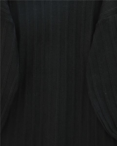 Fitilli Yırtmaçlı Yumoş Triko Tunik -Siyah-Kazak-295-6026-R01