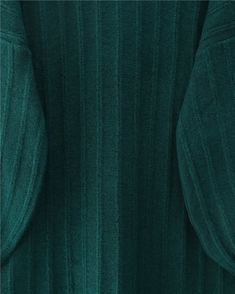 Fitilli Yırtmaçlı Yumoş Triko Tunik -Zümrüt-Kazak-295-6026-R17