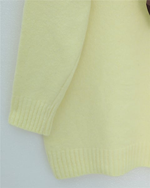 Fularlı Yumoş Triko Kazak   -Sarı-Kazak-109-0944-R22