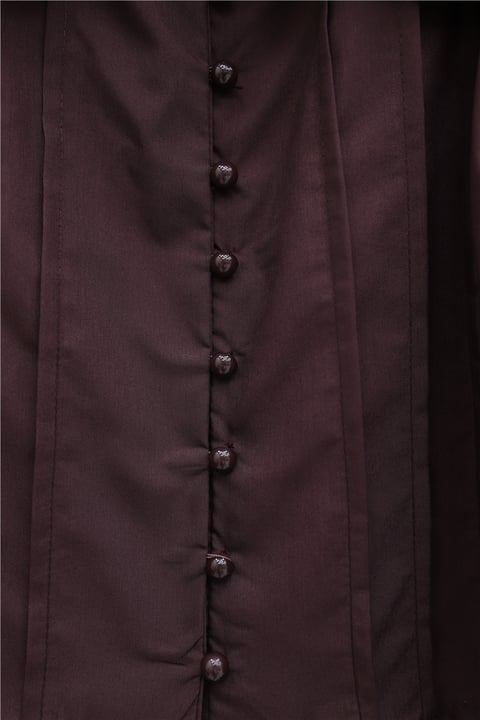 Geniş Yakalı Bağlamalı Kolu Lastikli Eteği Astarlı Poplin Takım  -Bordo-Takım-445-8350-R04