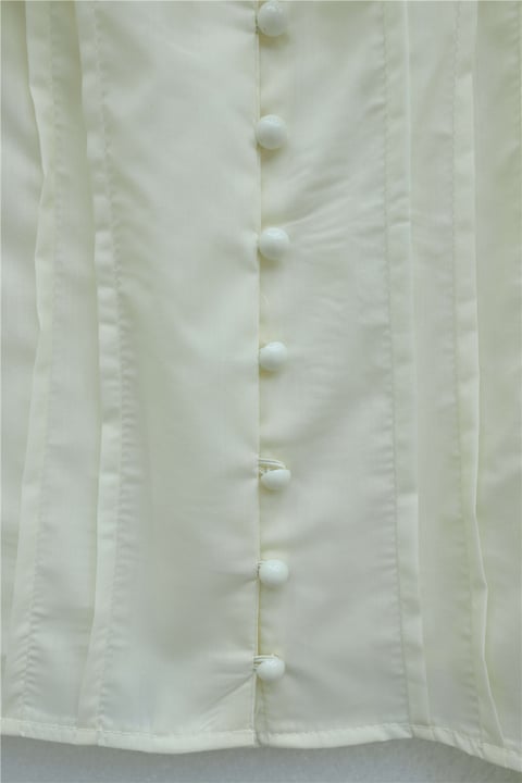 Geniş Yakalı Bağlamalı Kolu Lastikli Eteği Astarlı Poplin Takım  -Krem-Takım-445-8350-R28