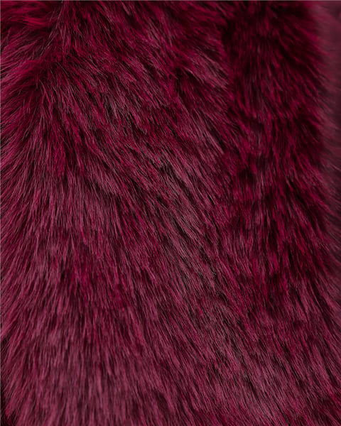 İçi Astarlı Kürklü Kaban -Bordo-Kaban-398-99005-R04