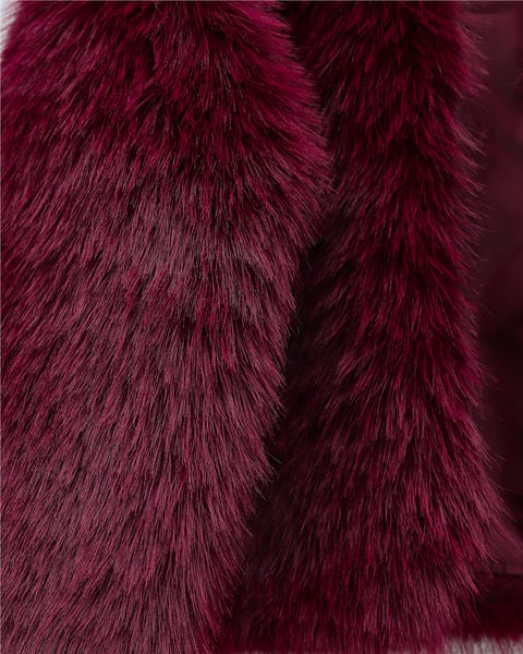 İçi Astarlı Kürklü Kaban -Bordo-Kaban-398-99005-R04