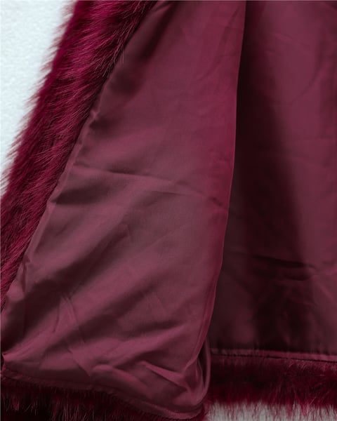 İçi Astarlı Kürklü Kaban -Bordo-Kaban-398-99005-R04