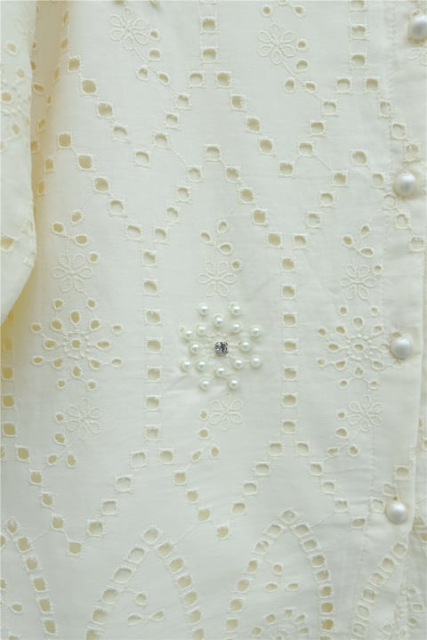 İnci Detaylı Astarlı Fistolu Arkası Uzun Tunik -Bej-Tunik-144-7016-R56