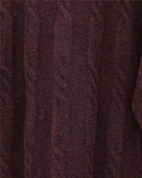 Kabartma Desenli Yumoş Triko Kazak -Bordo-Kazak-109-0943-R04