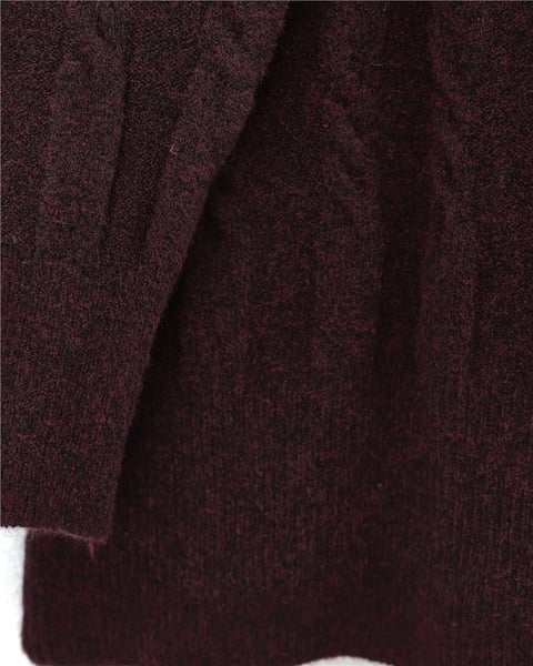 Kabartma Desenli Yumoş Triko Kazak -Bordo-Kazak-109-0943-R04