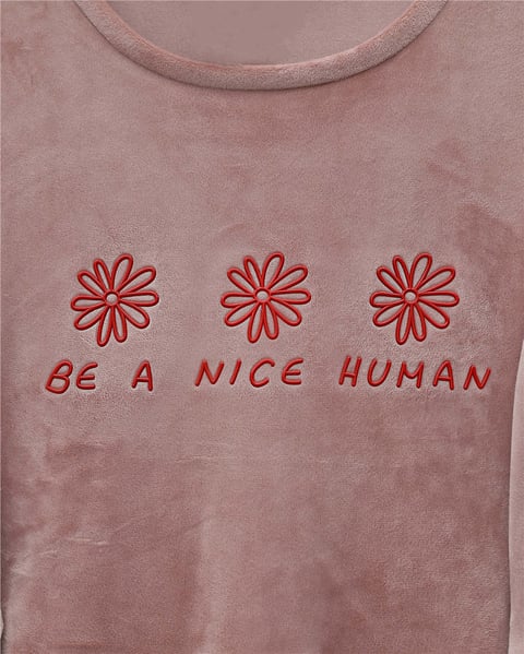 Kabartma Yazılı Fransız Kadife Pijama Takımı -G.Kurusu-Pijama-416-59700-R27