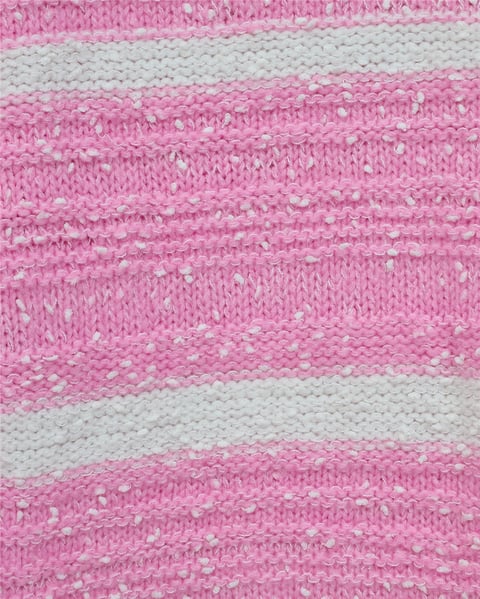 Kalın Çizgi Desenli Örme Triko Kazak -Pembe-Kazak-385-3559-R20