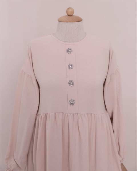 Kolları Lastikli Önü Taş Detaylı Ayrobin Takım -Bej-Ayrobin Takım-238-2010-R56