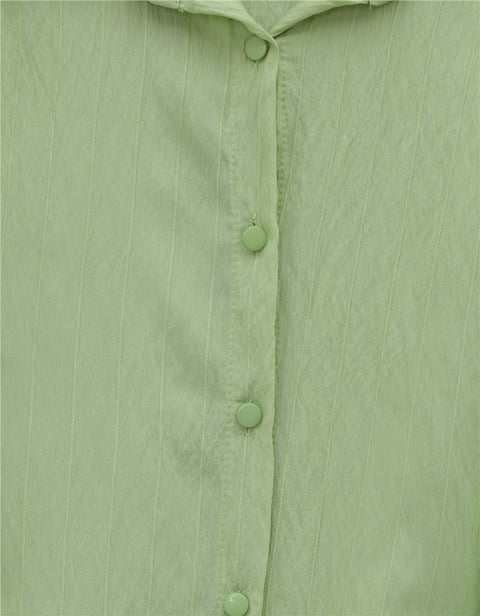 Kolu Bağcıklı Çizgi Desen Çilek Gömlek -Çağla Y.-Tunik-434-5370-R70