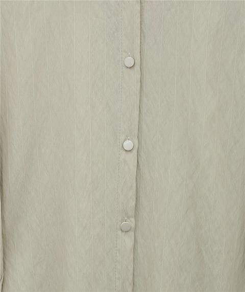 Kolu Bağcıklı Çizgi Desen Çilek Gömlek -Bej-Tunik-434-5370-R56