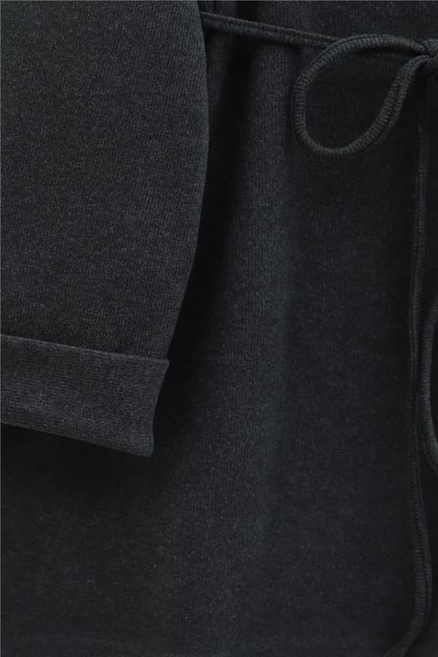 Kolu Katlı Beli Bağlamalı Yırtmaçlı Kaşkorse Tunik-Antrasit-Tunik-253-13113-R64