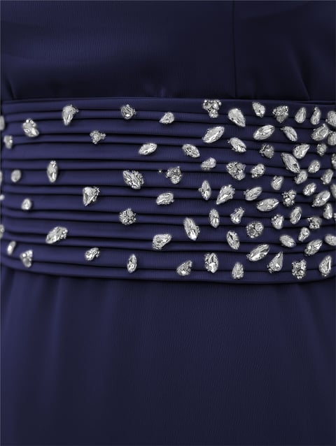 Korse Kemerli Taşlı Saten Abiye  -Laci-Abiye-316-4640-R03