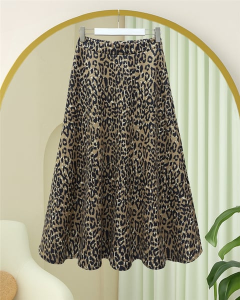 Leopar Desenli Scuba Etek -Vizon-Etek-349-7098-R23