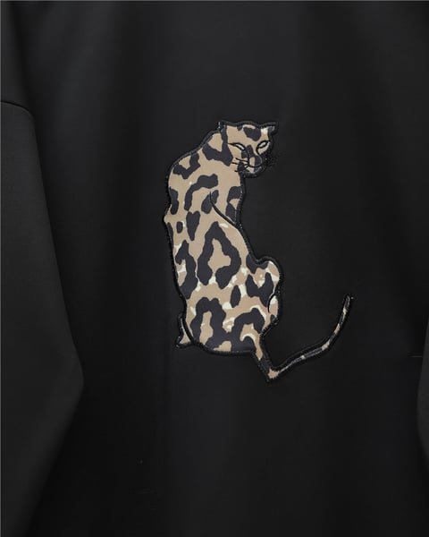 Leopar Figürlü Ve Desenli Pantolonlu Scuba Takım -Siyah-Takım-349-6002-R01