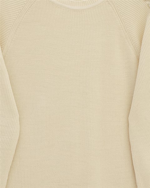 Omuzu Saç Örgülü Salaş Triko Tunik -Ekru-Kazak-295-1281-R07