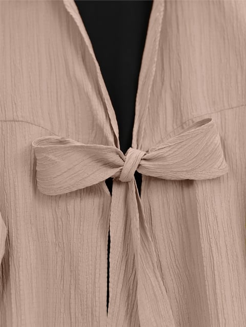 Önden Bağlamalı Krınkıl Kimono -Somon-Kimono&Kaftan-253-12986-R13