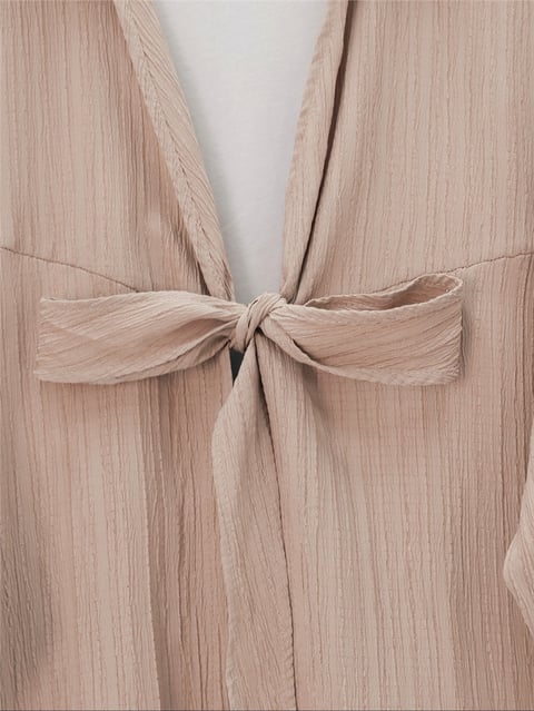 Önden Bağlamalı Krınkıl Kimono -Somon-Kimono&Kaftan-253-12986-R13