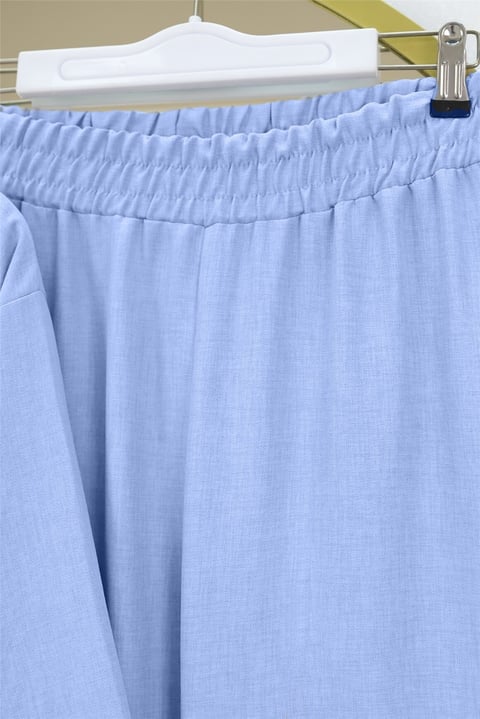 Önden Bağlamalı Pantolonlu Kimono Takım   -Bebe Mavi-Takım-223-3000-R32