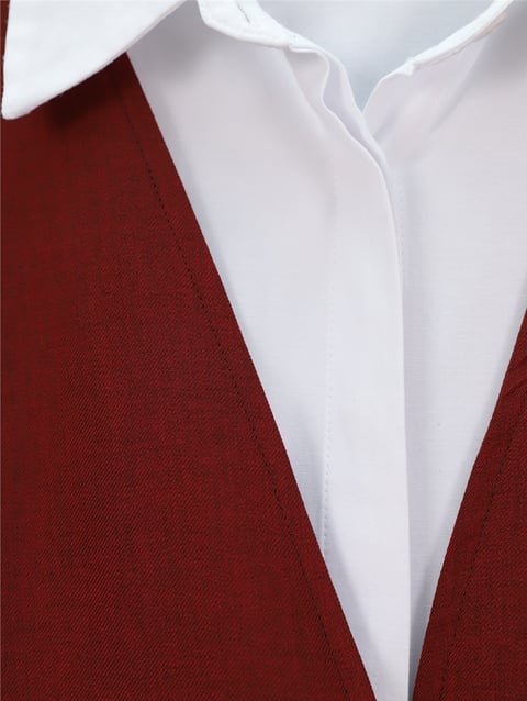 Önden Bağlamalı Pantolonlu Kimono Takım   -Bordo-Takım-223-3000-R04