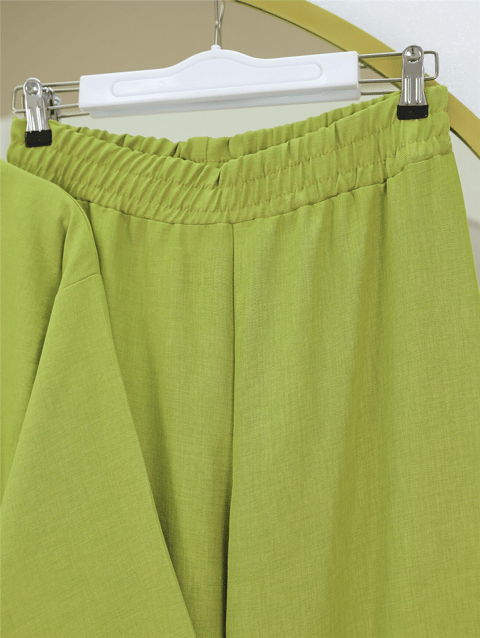 Önden Bağlamalı Pantolonlu Kimono Takım -Yağ Yeşili-Takım-223-3000-R72